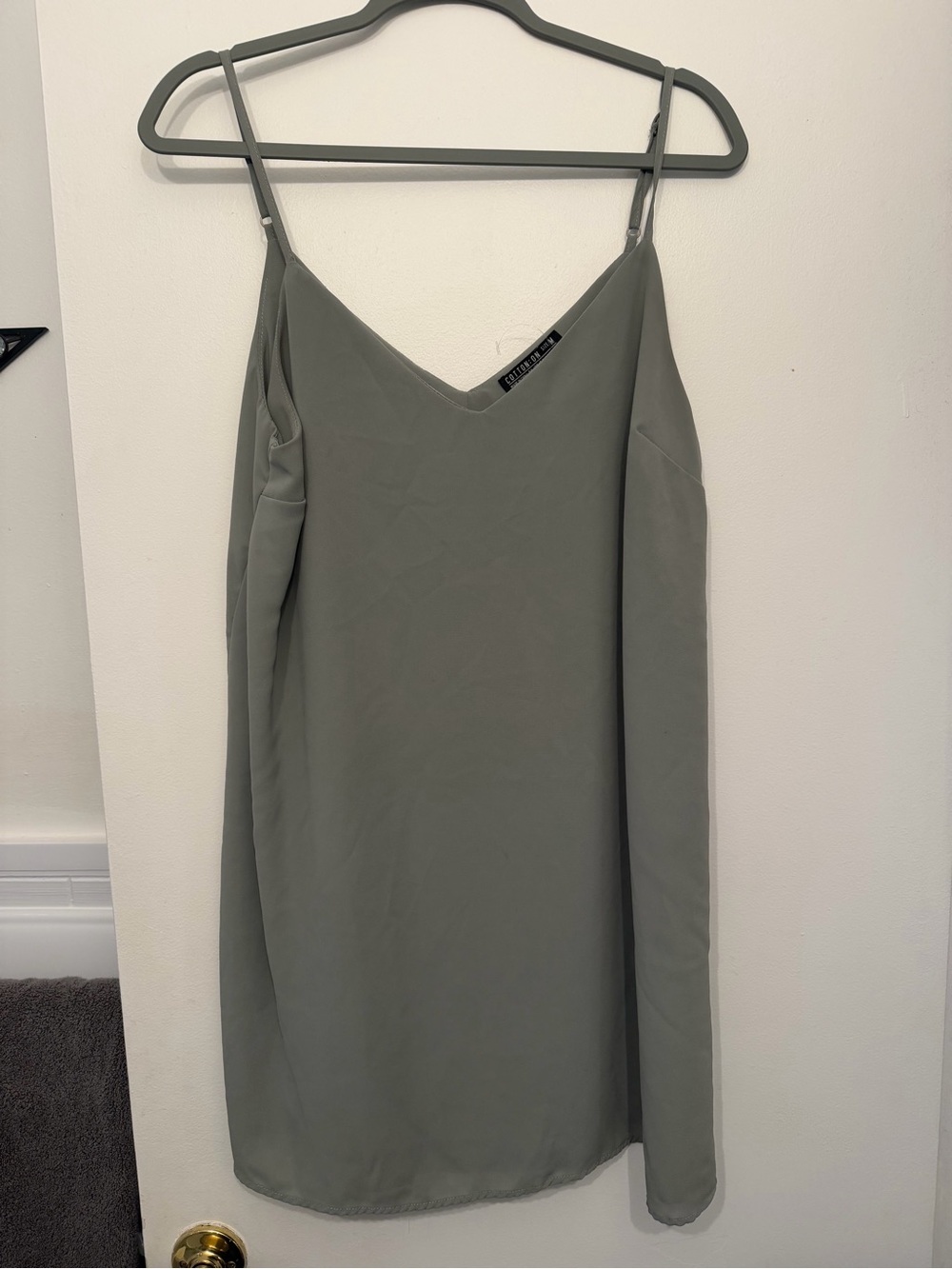 Cotton On Sage Green Slip Mini Dress with Spaghetti Straps